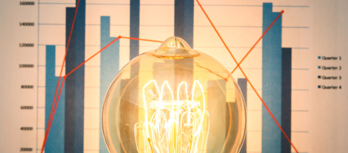 Diagram med glödlampa framför